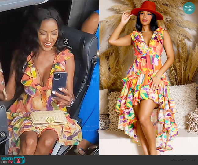 Cutely Covered Sumer Dress worn by Stacey Rusch on The Real Housewives of Potomac
