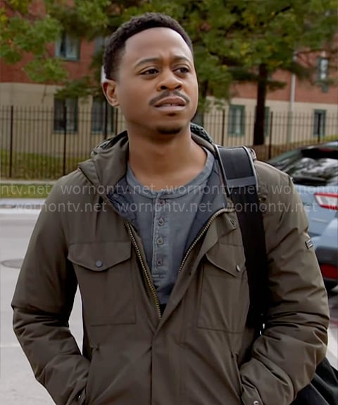 Ritter’s green jacket on Chicago Fire