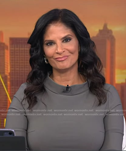 Darlene’s grey roll-neck elbow sleeve dress on Today
