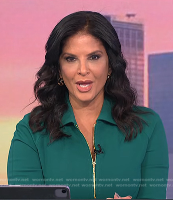 Darlene’s teal green zip neck dress on Today