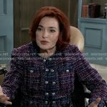 Diane’s purple tweed jacket on General Hospital