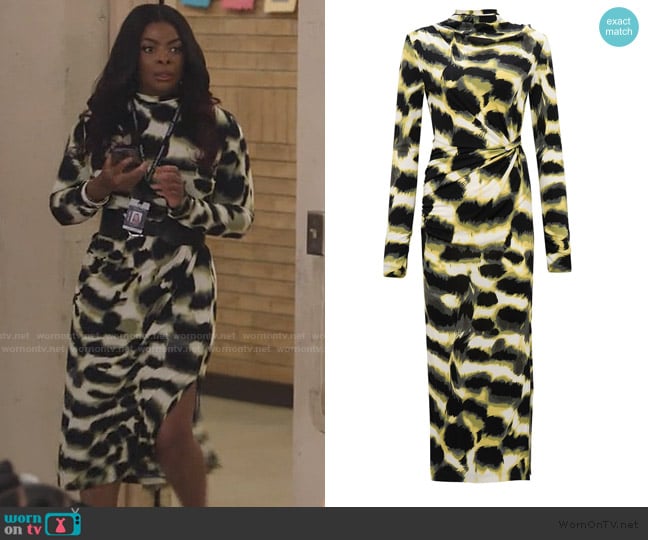 Diane Von Furstenberg Sonja Dress worn by Ava Coleman (Janelle James) on Abbott Elementary