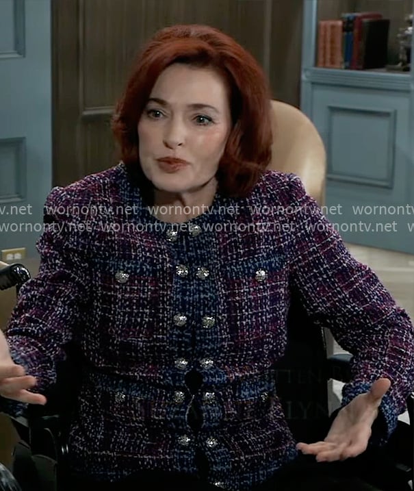 Diane’s purple tweed jacket on General Hospital