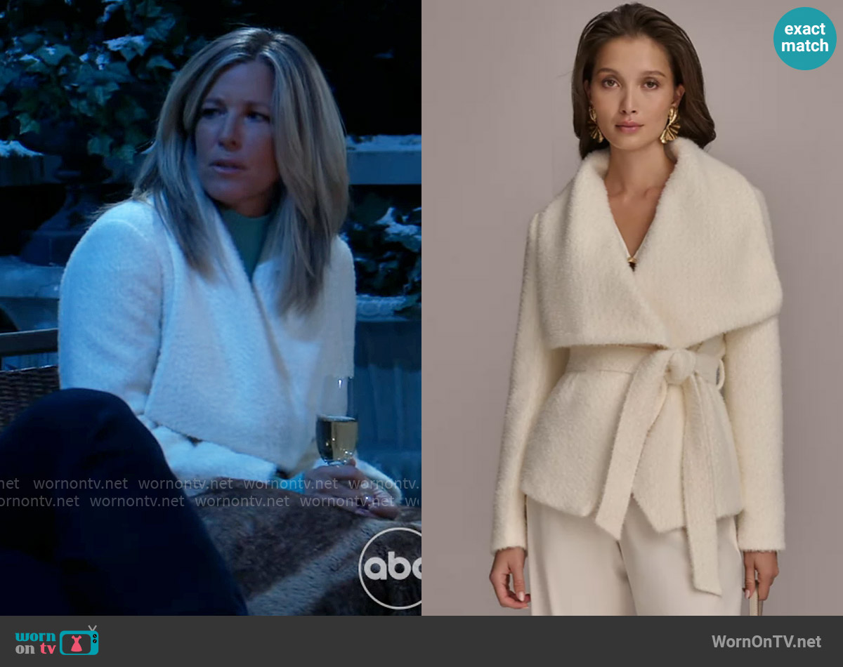 Donna Karan Tie-Front Wrap Jacket worn by Carly Spencer (Laura Wright) on General Hospital