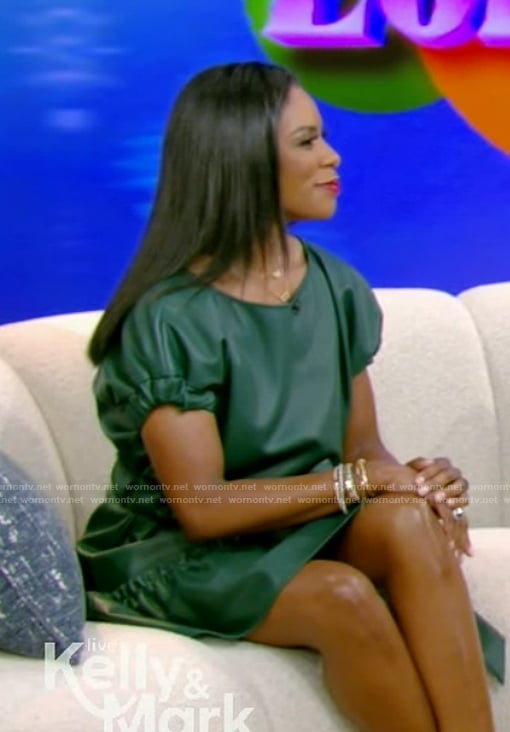 Dr. Jessica Shepherd’s green leather dress on Live with Kelly and Mark