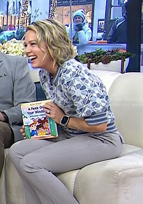 Dylan’s blue floral puff sleeve sweater on Today