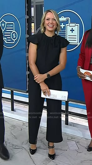 Dylan’s black flutter sleeve jumpsuit on Today
