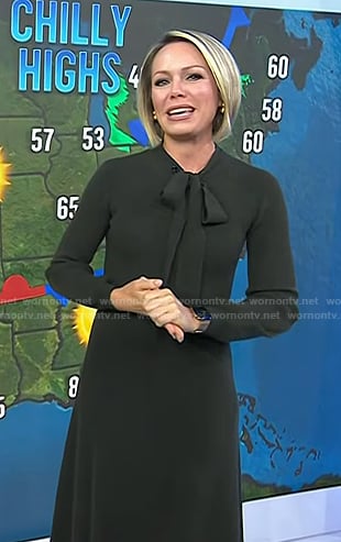 Dylan’s green tie neck dress on Today
