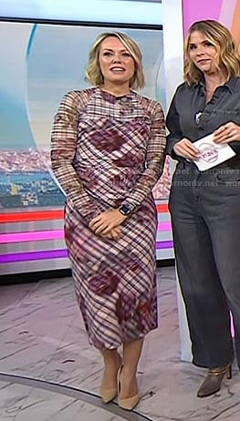 Dylan’s pink floral plaid mesh dress on Today