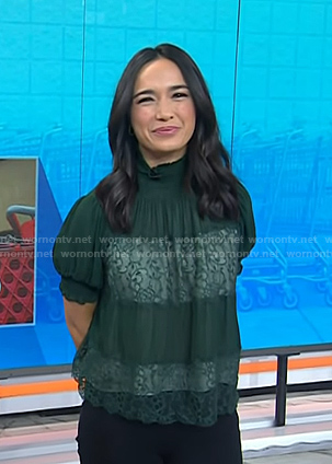 Emilie’s green lace top on Today