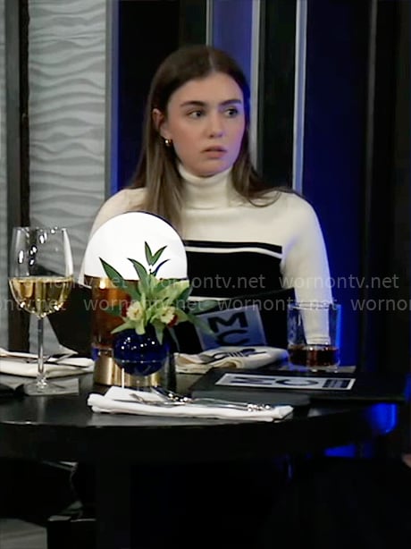 Emma’s striped turtleneck sweater on General Hospital