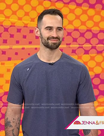 Eric Johnson’s blue tee and sneakers on Today
