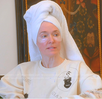 Eirka’s ivory print sweatshirt on The Real Housewives of Beverly Hills