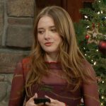 Faith’s rose vine print mesh top on The Young and the Restless