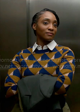 Faith’s triangle print sweater on Will Trent