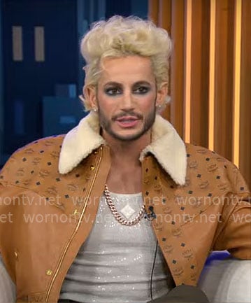 Frankie Grande’s leather and shearling jacket on CBS Mornings