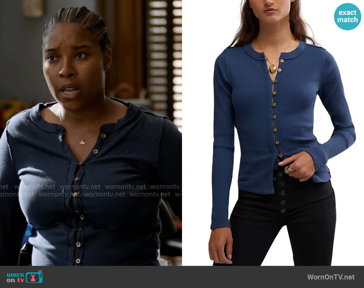 Free People Its On Cardi Top in Big Dipper worn by Kiana Cook (Toya Turner) on Chicago PD