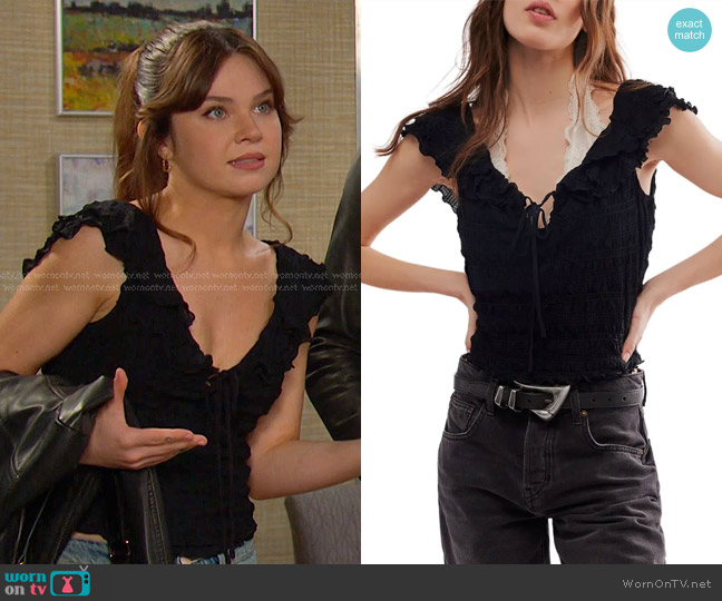Free People Love You More Top worn by Joy Wesley (AlexAnn Hopkins) on Days of our Lives