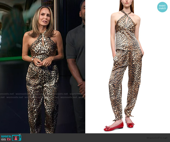 Ganni Printed Satin Top worn by Keltie Knight on E! News