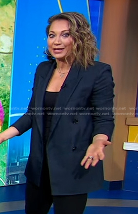 Ginger’s navy double breasted blazer on Good Morning America