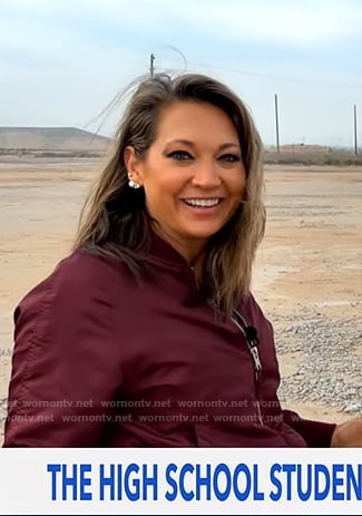Ginger’s burgundy bomber jacket on Good Morning America