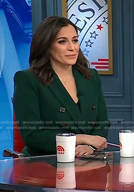 Hallie’s green double breasted blazer on Today