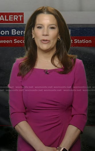Heather’s pink gathered sheath dress on Good Morning America