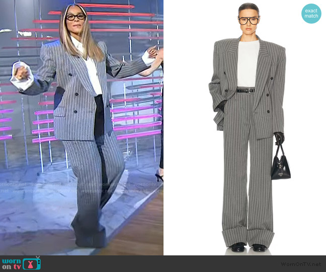 Helsa Pinstripe Double Breasted Blazer worn by Ciara on Today
