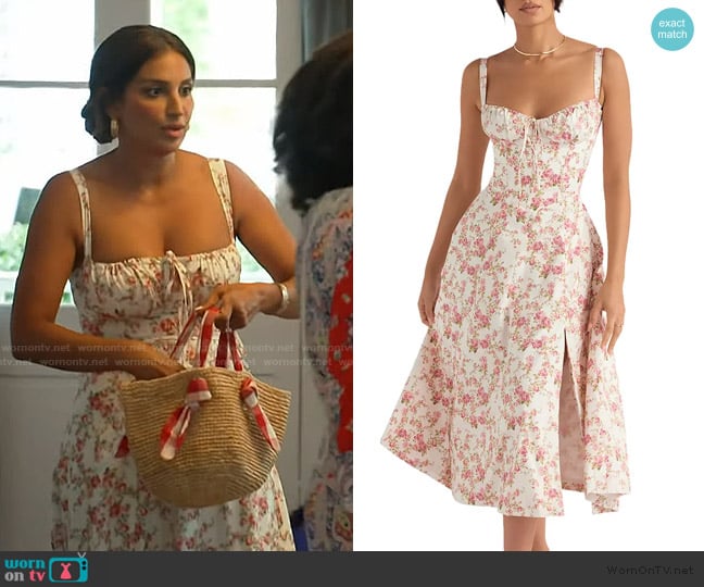 House of CB Carmen Bustier Sundress worn by Leva Bonaparte on Southern Charm