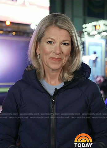 Janis’s navy diagonal padded jacket on Today