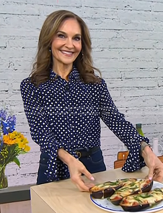Joy’s blue polka dot blouse on Today