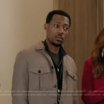 Greg’s gray collard jacket on Abbott Elementary