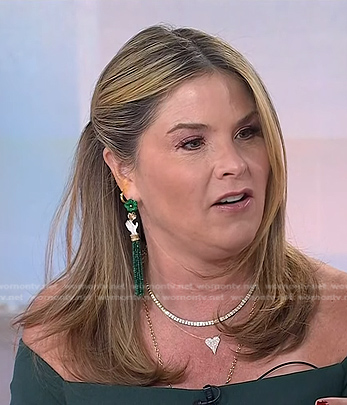 Jenna’s green tassel drop earrings on Today