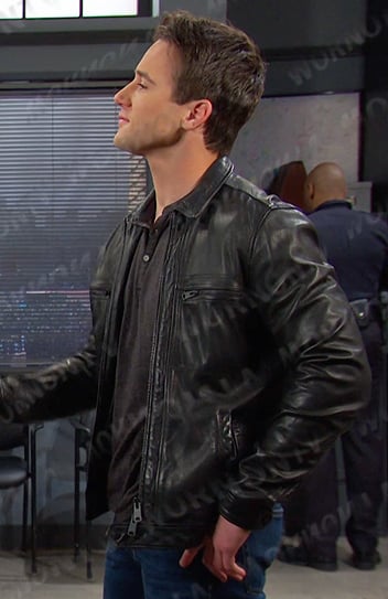 JJ’s black leather jacket on Days of our Lives