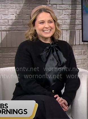 Joanna Teplin’s black bow sweater on CBS Mornings