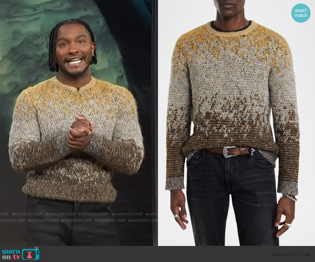 John Varvatos Cambra Regular-Fit Sweater worn by Scott Evans on Access Hollywood