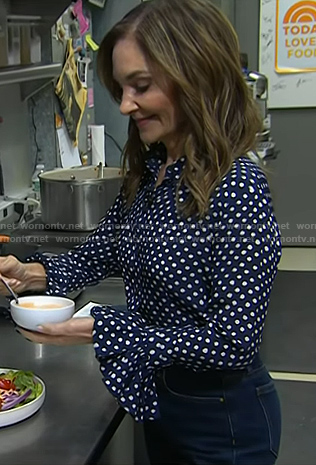 Joy’s blue polka dot blouse on Today