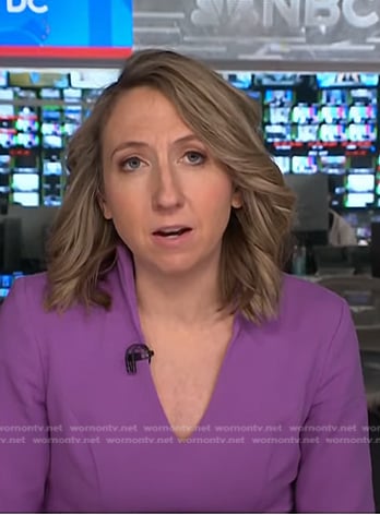 Julia Ainsley’s purple v-neck dress on NBC News Daily