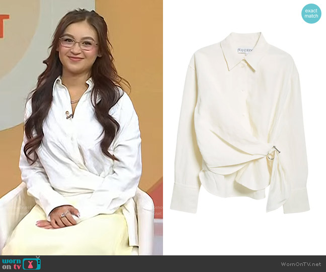 JW Anderson Draped Twisted Button-Up Shirt worn by Anna Cathcart on Today