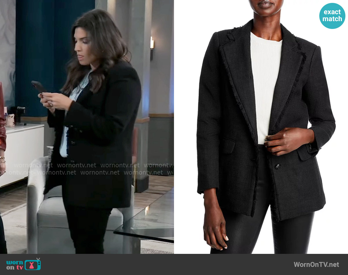 Karl Lagerfeld Paris Tweed Blazer worn by Brook Lynn Quartermaine (Amanda Setton) on General Hospital