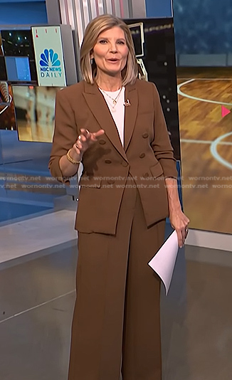 Kate’s brown blazer and pant suit on NBC News Daily