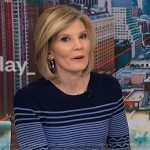 Kate Snow’s navy zig-zag stripe dress on NBC News Daily