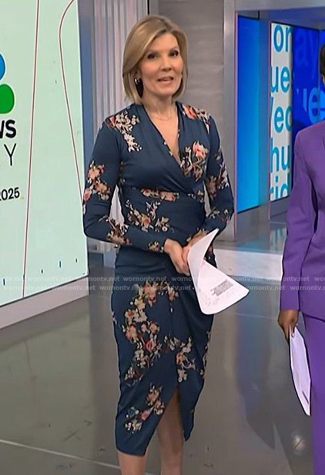 Kate’s blue floral blue floral long sleeve dress on NBC News Daily