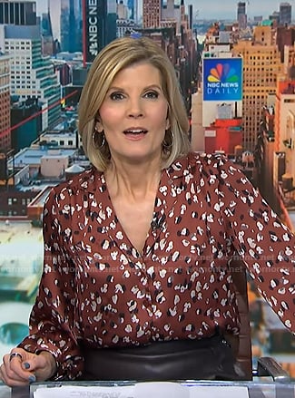 Kate’s brown floral blouse on NBC News Daily