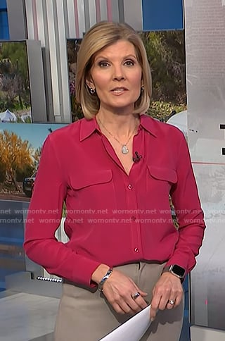 Kate’s pink button down shirt on NBC News Daily