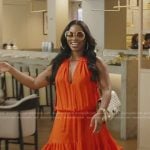 Keiarna’s red ruffle mini dress on The Real Housewives of Potomac