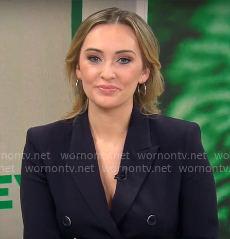 Kelly O’Grady’s navy blazer on CBS Mornings