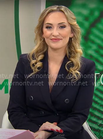 Kelly O’Grady’s navy blazer on CBS Mornings