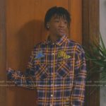 Kelvin’s plaid patch shirt on The Upshaws