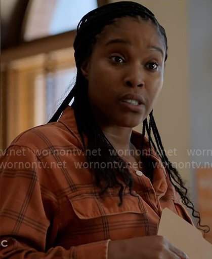 Kiana’s orange plaid shirt on Chicago PD
